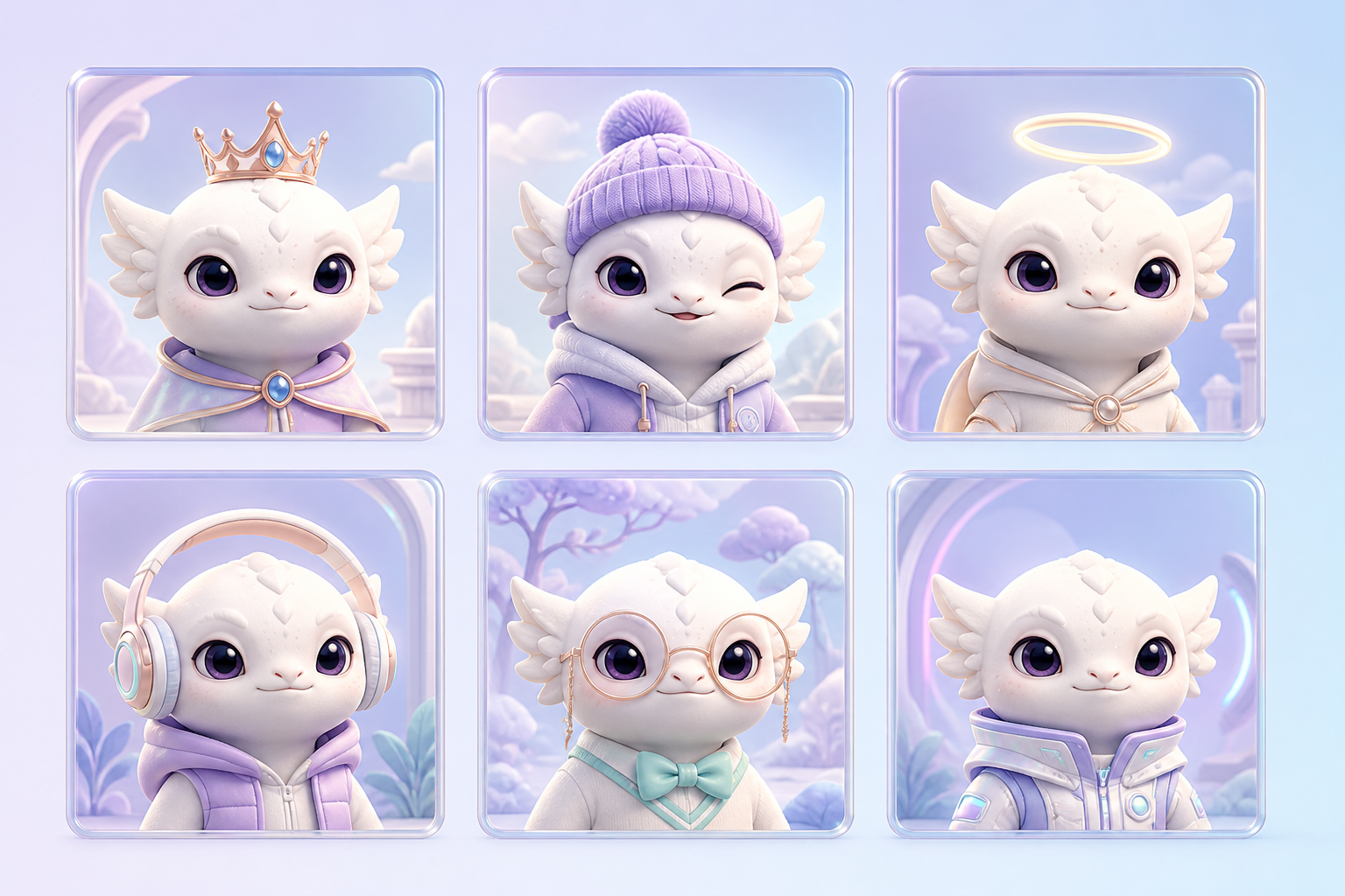 Six consistent NFT character variations